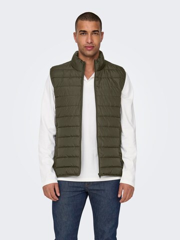 Only & Sons - Chaleco 'BRODY' en verde: frente