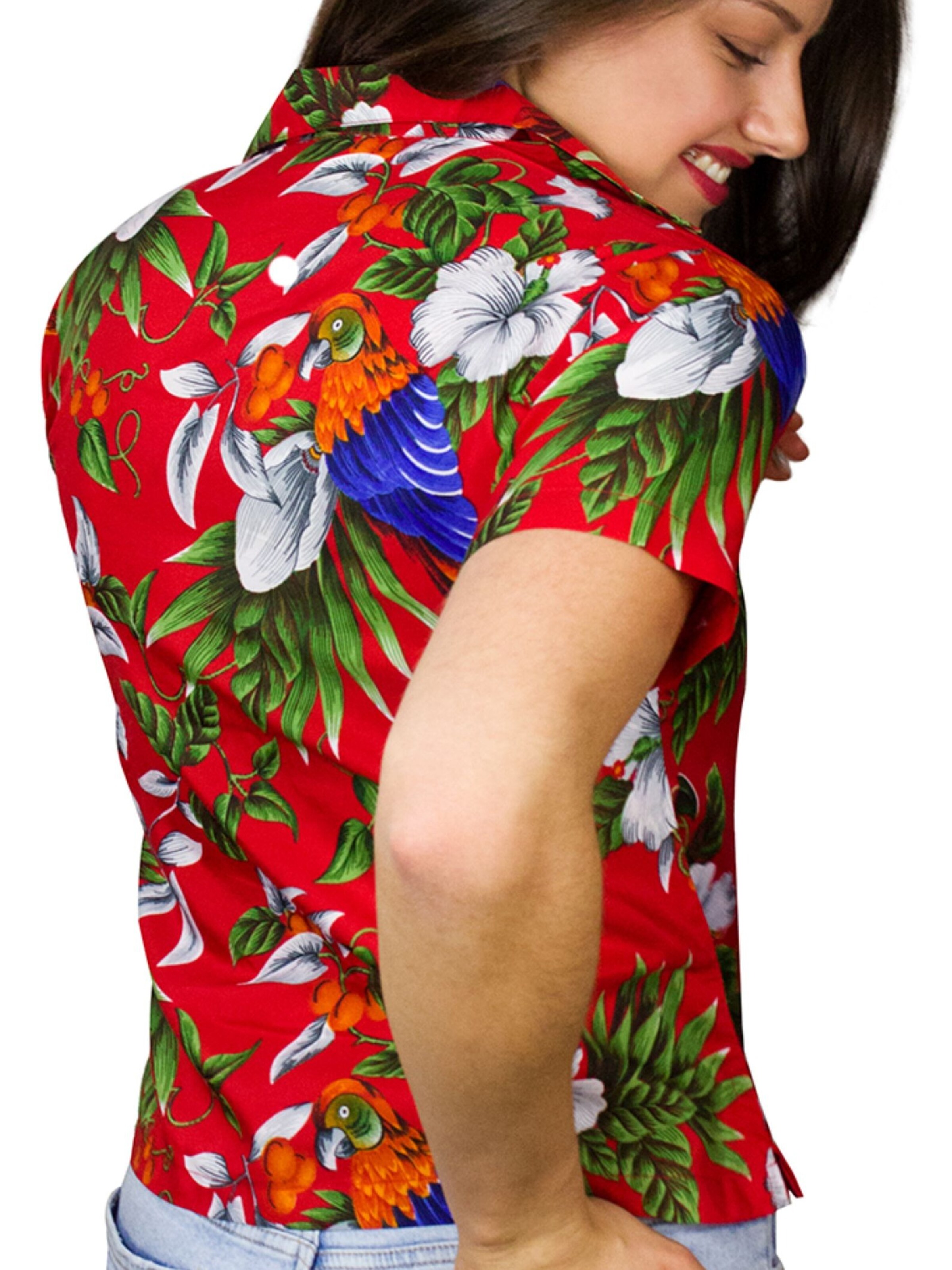 King Kameha Bluse 'Cherryparrot'‌‌‌ in Rot