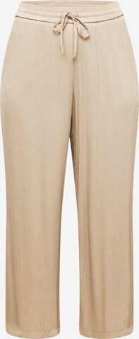 EVOKED Wide leg Broek 'SELMA ALIA' in Beige: voorkant