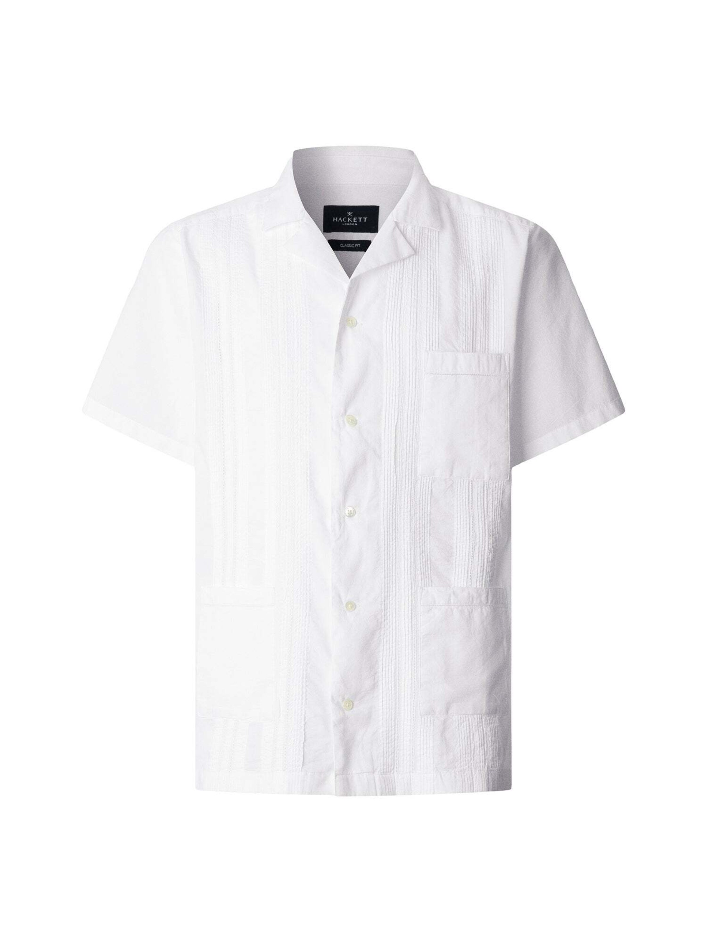 Hackett London Slim fit Overhemd 'Poplin Cruise' in Wit: voorkant