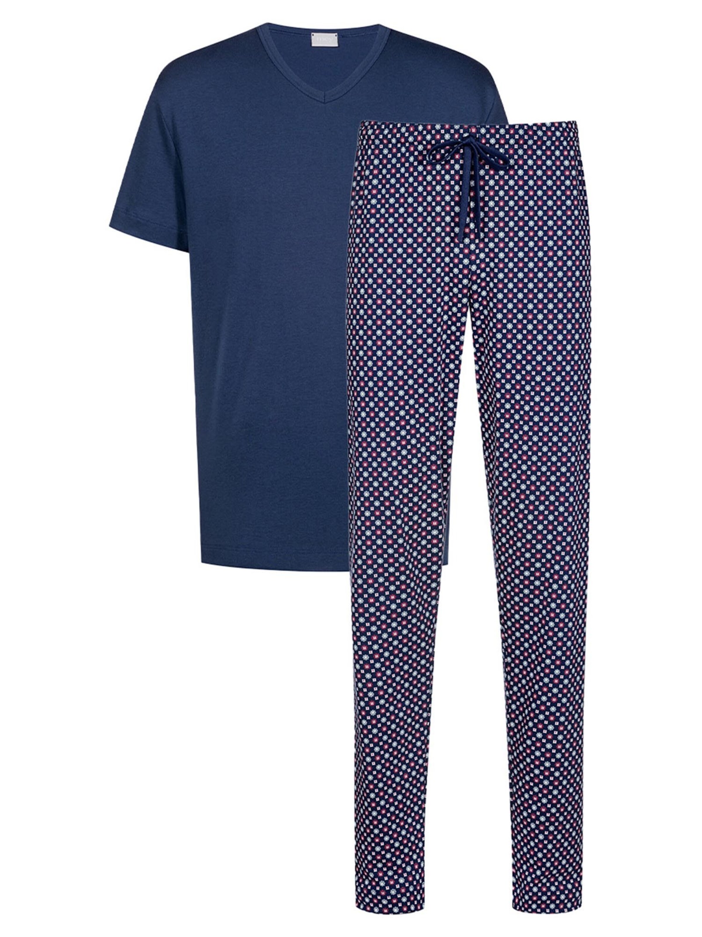 Mey Pyjama kort 'Tie Minimal' in Blauw: voorkant