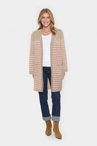 SAINT TROPEZ Knit cardigan 'Grila' in Beige