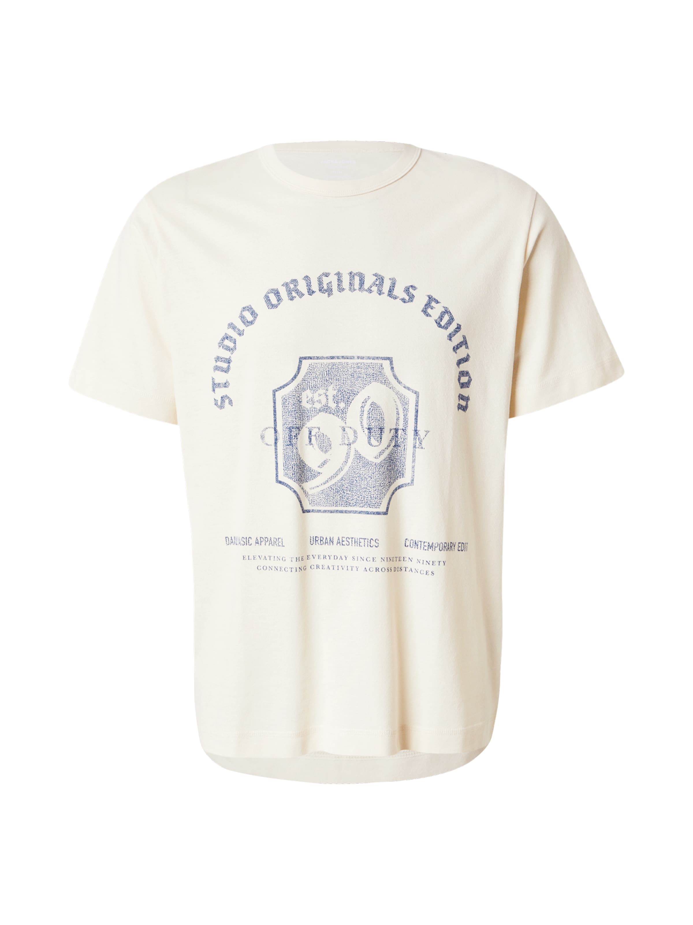 JACK & JONES Camiseta 'JORMEADOWS' en azul oscuro / blanco lana, Vista del producto