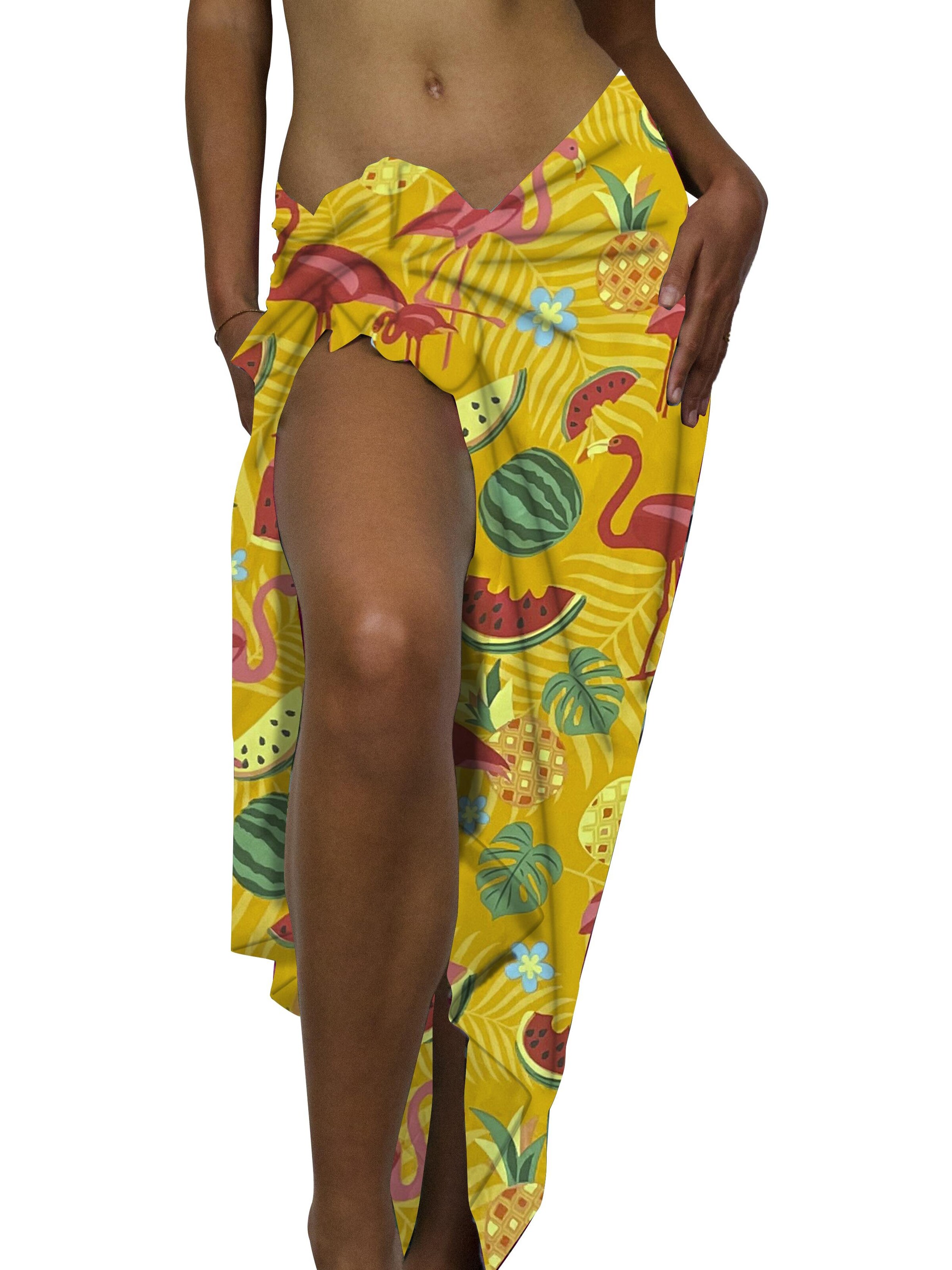 King Kameha Wrap 'Flamingo Melon' in Yellow