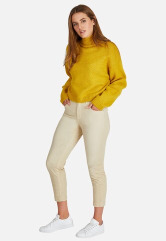 Angels Regular Slim Fit Jeans Jeans Tama Cropped mit teilelastischem Bund in Beige