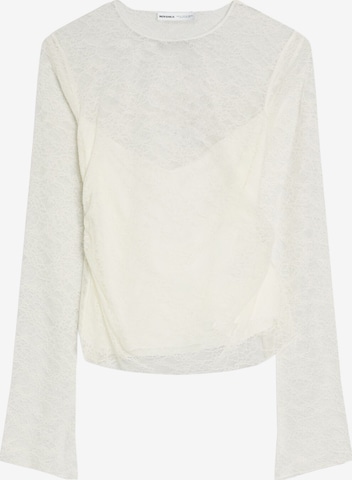 Bershka Majica 'BLOBER' | bež barva: sprednja stran