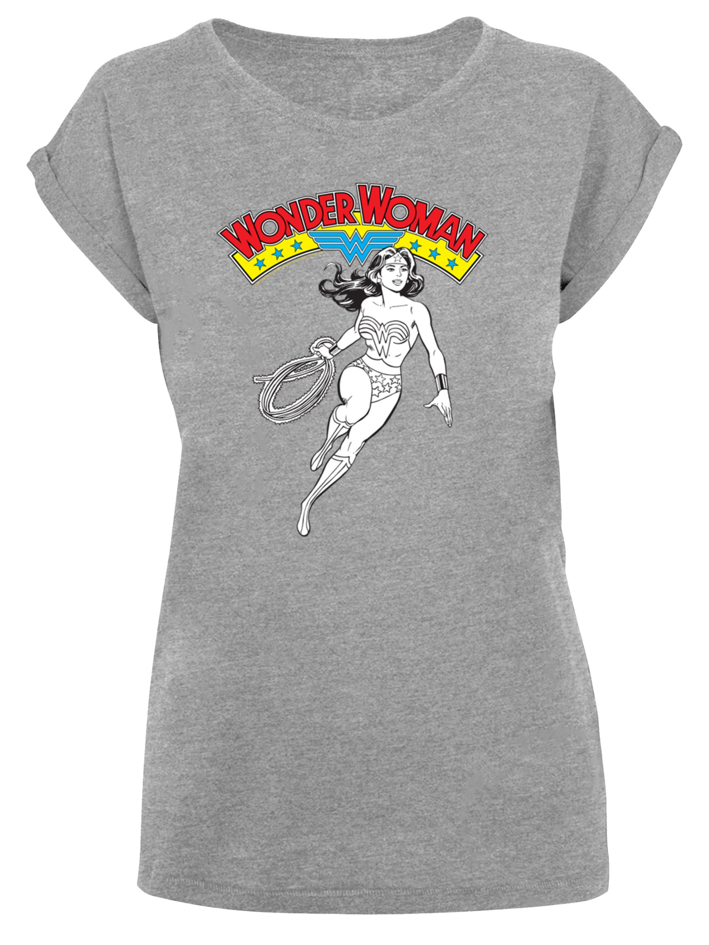 F4NT4STIC Shirt 'DC Comics Wonder Woman Lasso' in Grijs: voorkant