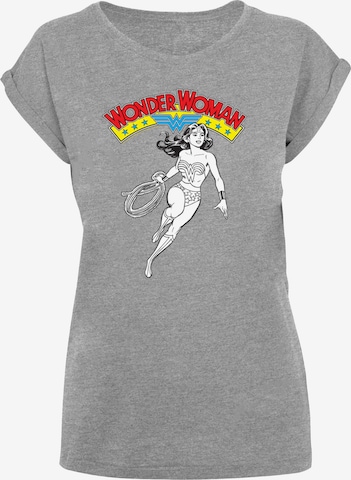 F4NT4STIC Shirt 'DC Comics Wonder Woman Lasso' in Grey: front