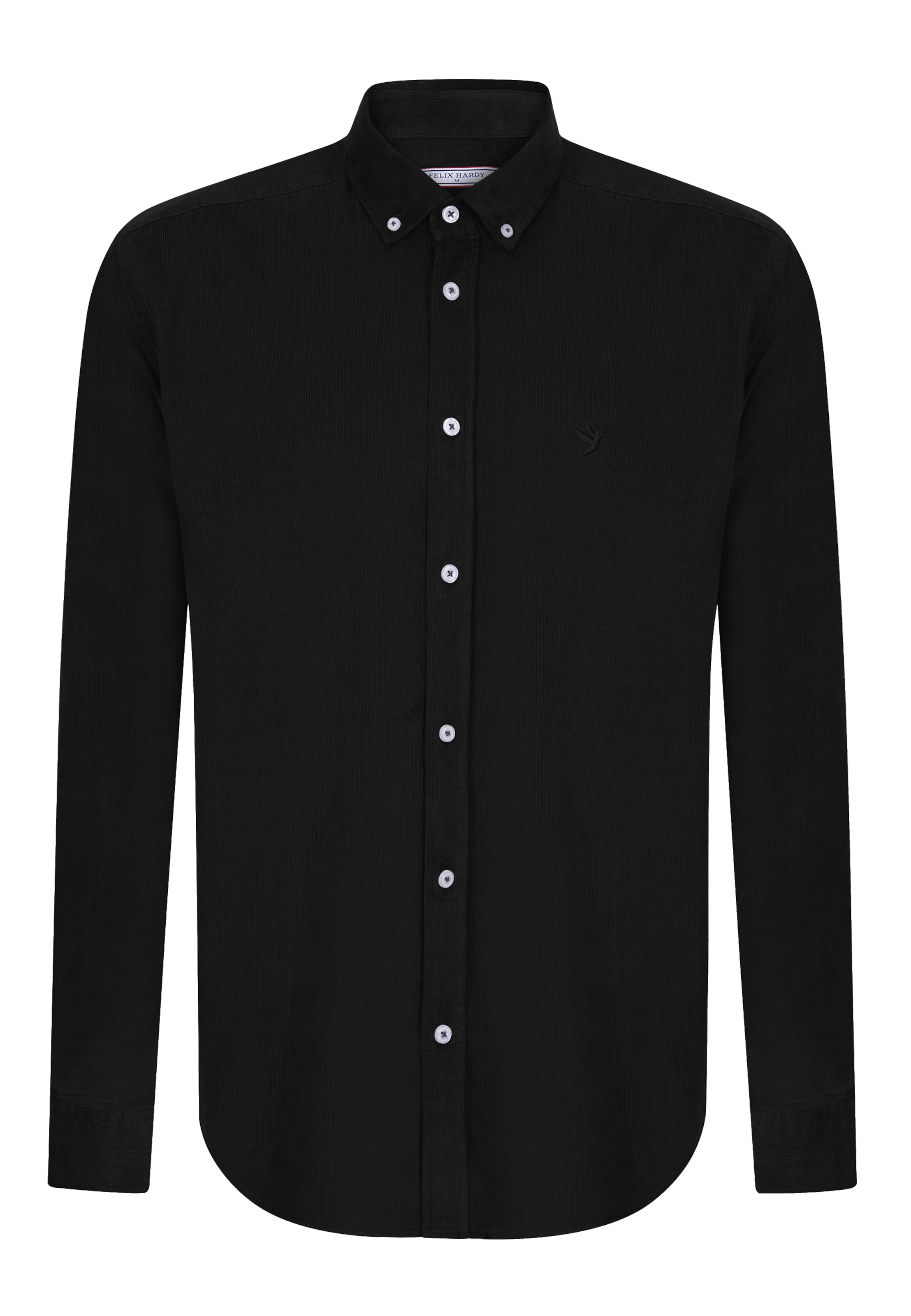 Felix Hardy Regular Fit Hemd in Schwarz: Vorderseite