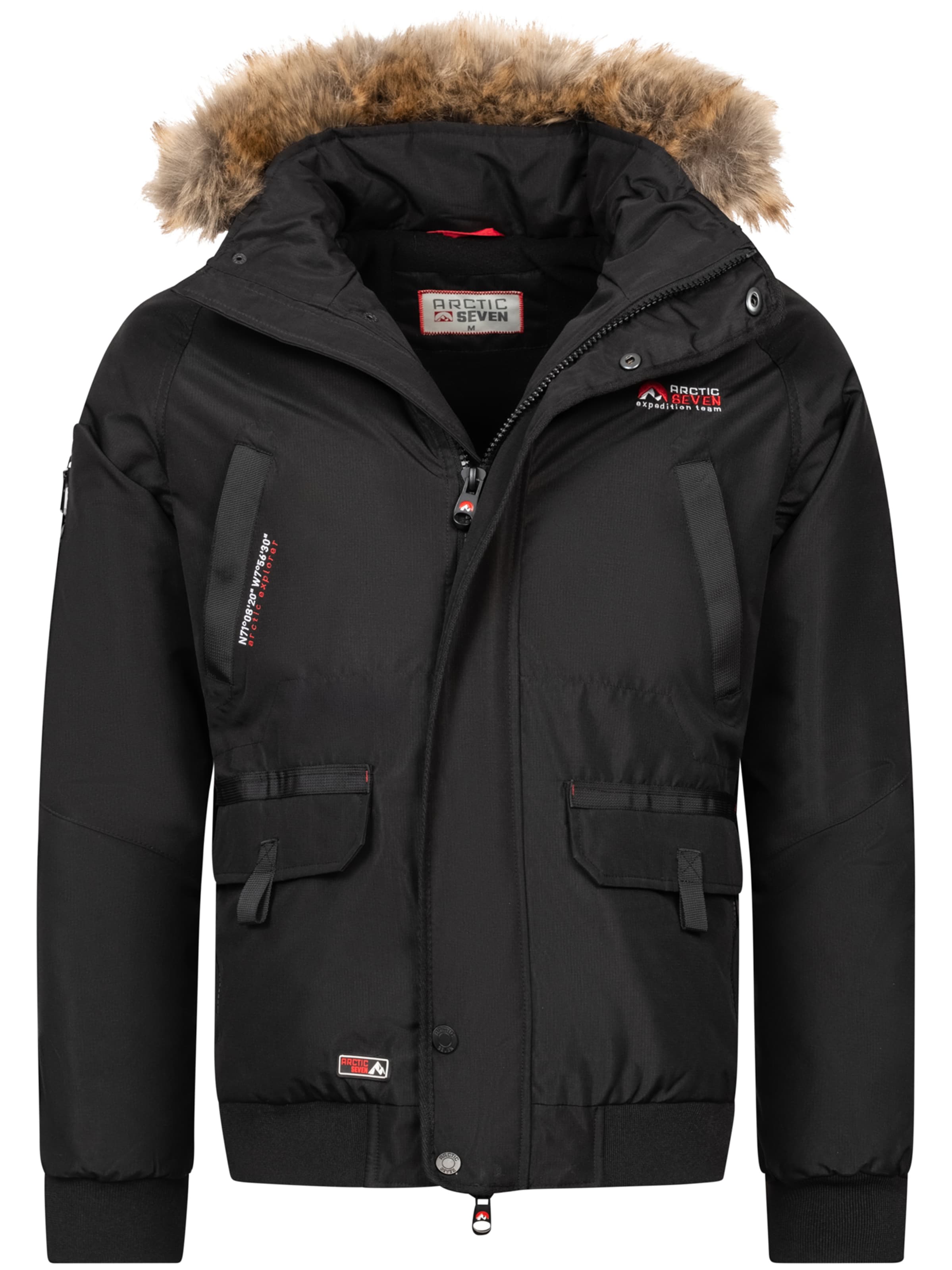 Arctic Seven Winter jacket 'Arthuro' in Black: front