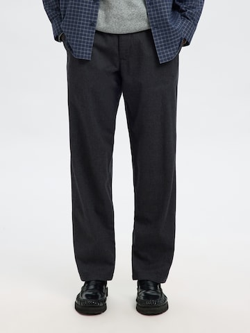 SELECTED Regular Broek 'SLH196-MILES' in Grijs: voorkant