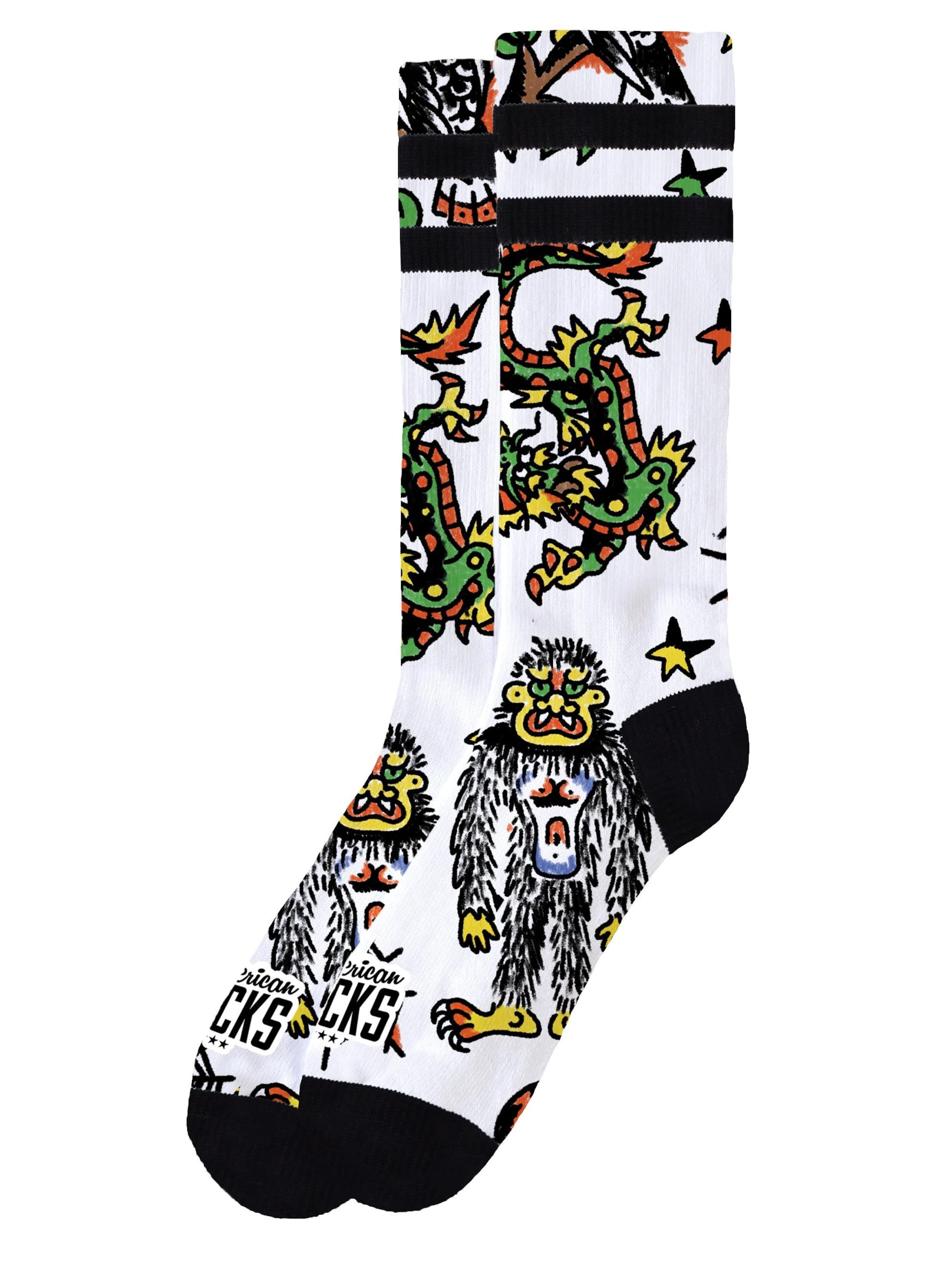 American Socks Socken 'Outlaw'‌‌ in Weiß: Vorderseite