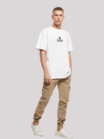 T-Shirt 'Silvester Happy New Year Pixel Kleeblatt' F4NT4STIC en blanc