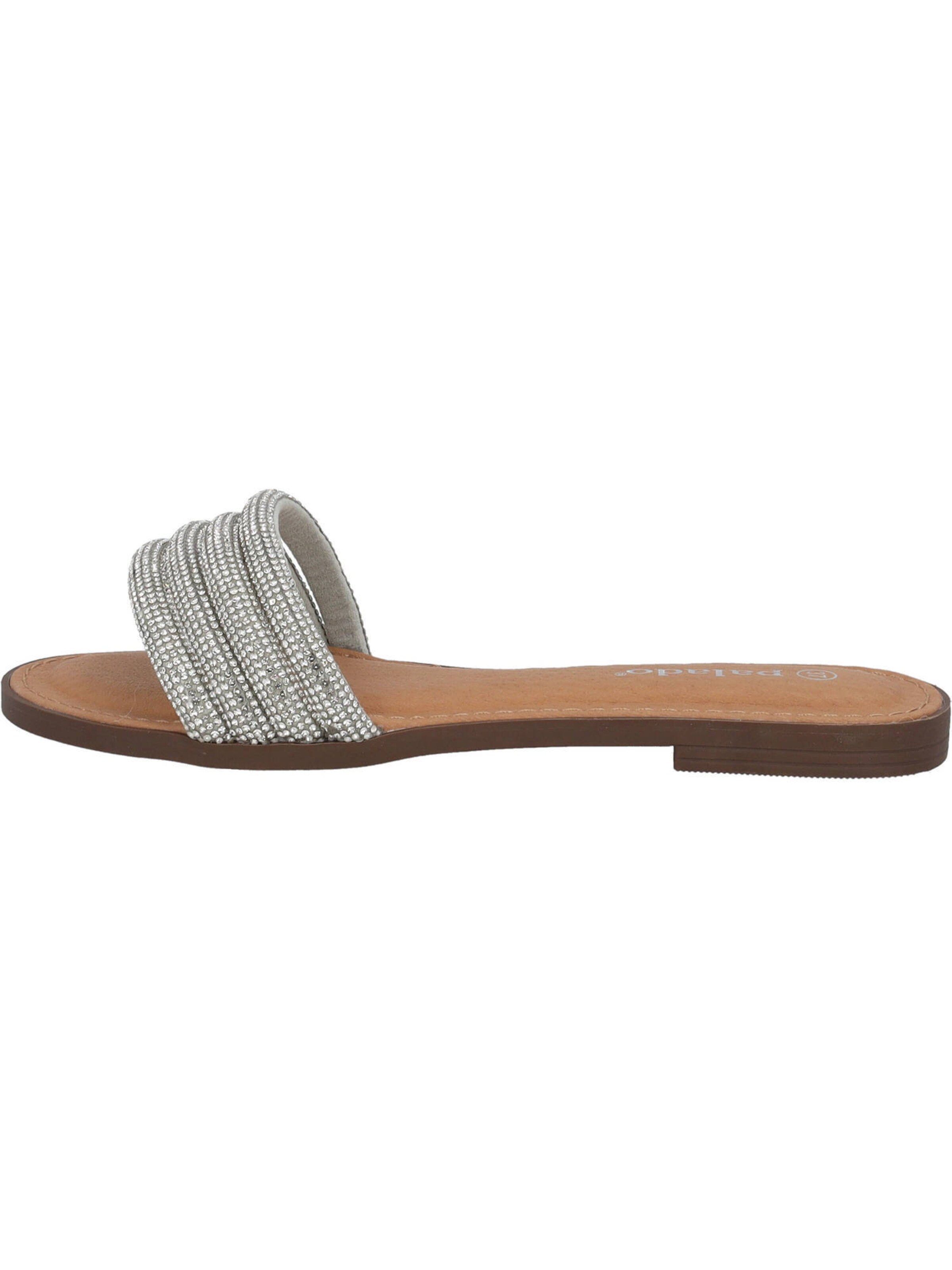 Palado by Sila Sahin Pantolette 'Jeemi' in Silber: Vorderseite