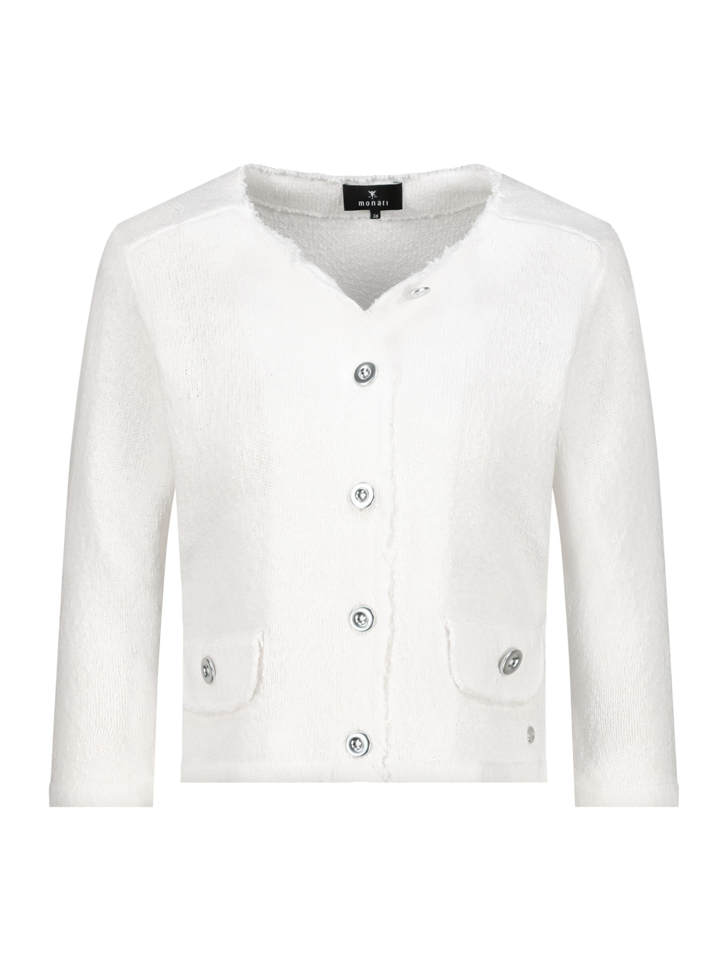 monari Πλεκτή ζακέτα σε λευκό: μπροστά