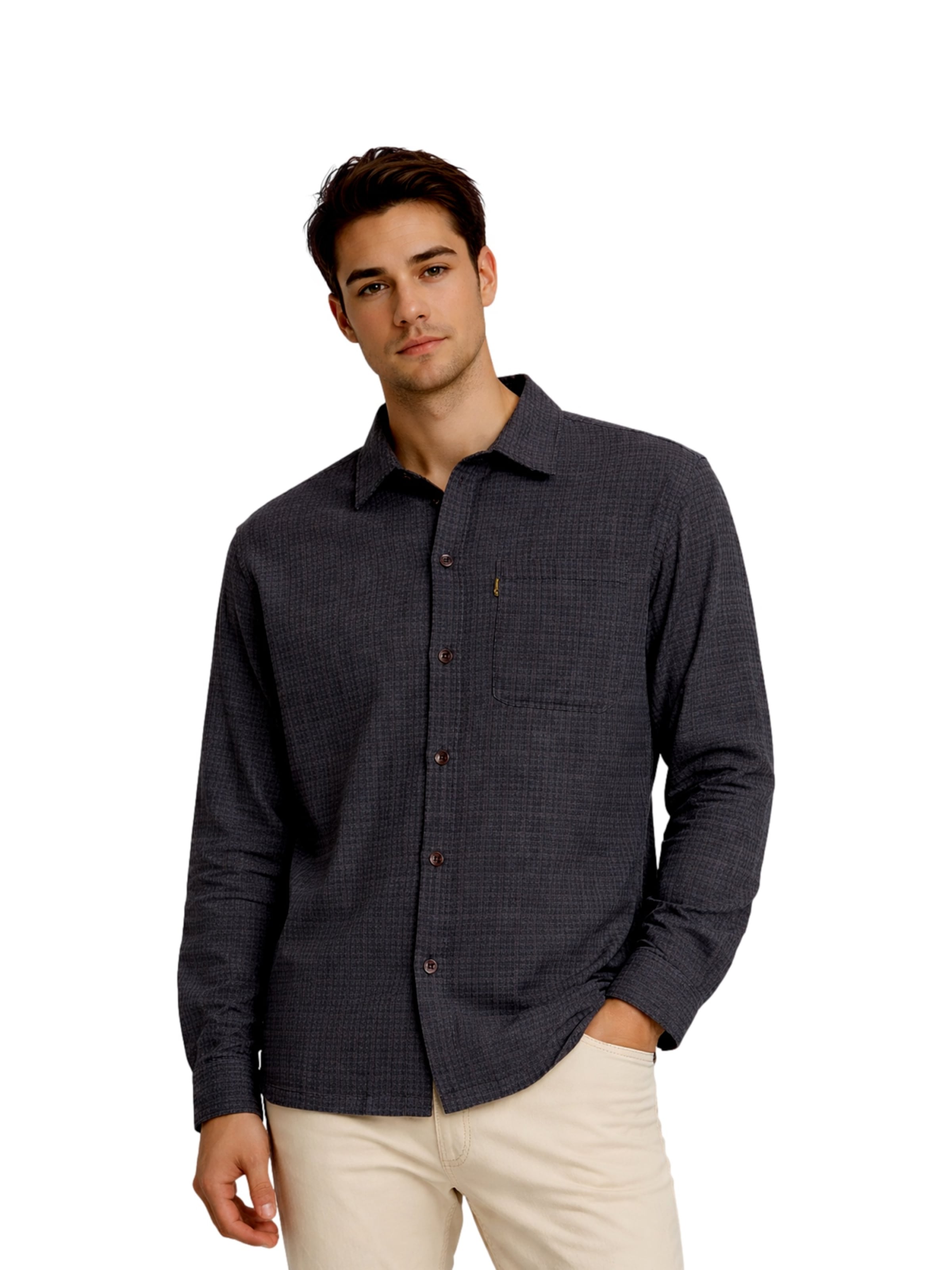 JACK & JONES - Ajuste confortable Camisa 'Blucaleb' en negro: frente