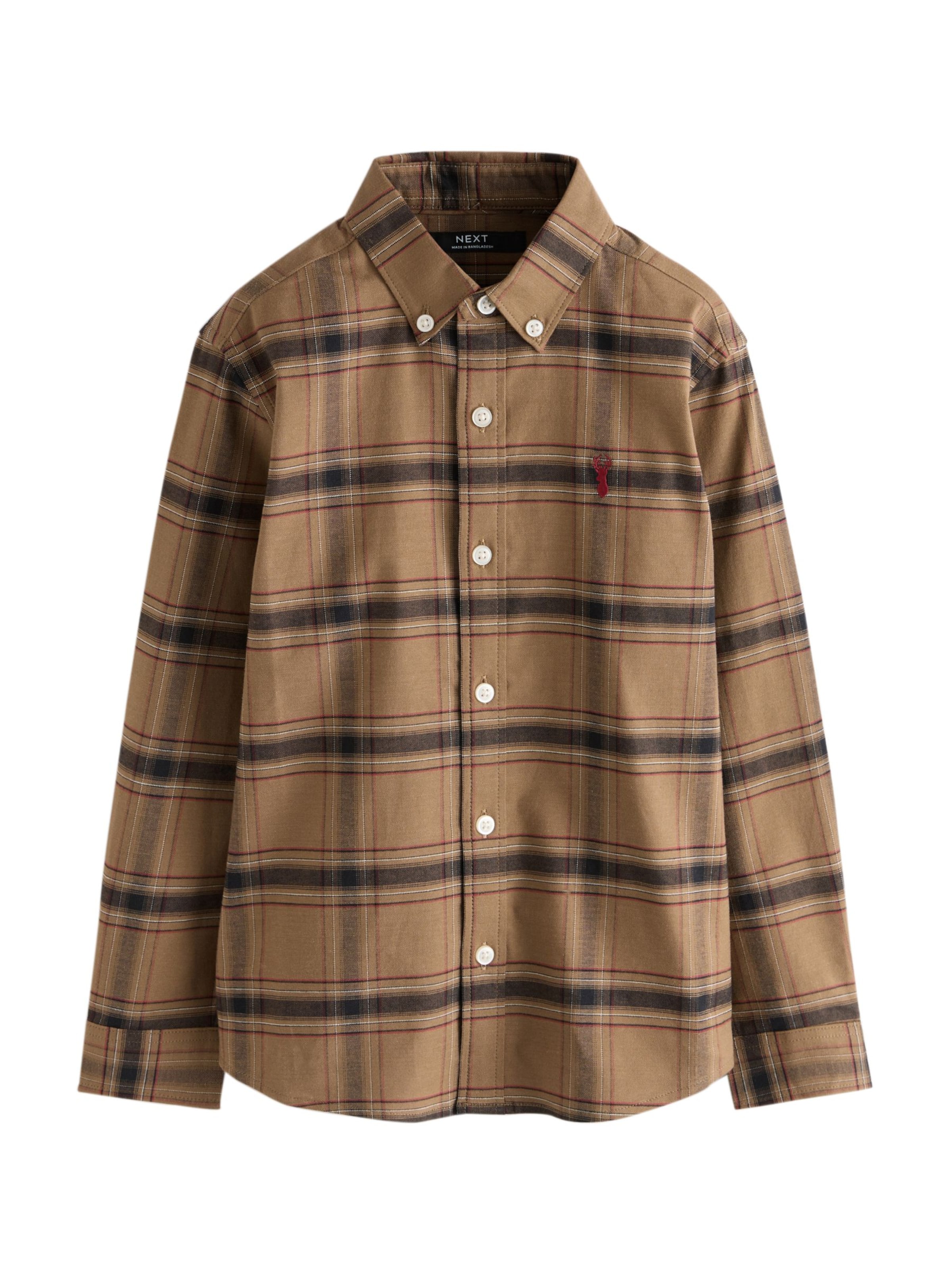 Next - Ajuste regular Camisa en marrón: frente