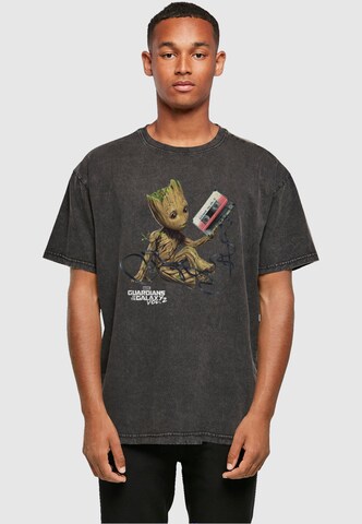 ABSOLUTE CULT Shirt 'Guardians Of The Galaxy Vol2 - Groot Tape' in Grijs: voorkant