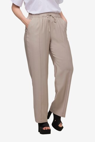 Ulla Popken Regular Broek in Beige: voorkant