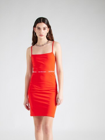 Calvin Klein Jeans Dress in Red: front