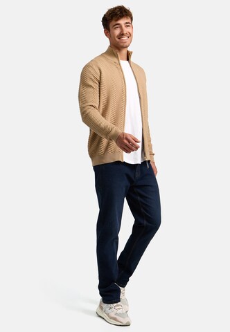 INDICODE JEANS Gebreid vest 'Lexson' in Beige