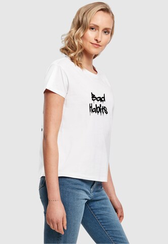 T-shirt 'Bad Habits' Merchcode en blanc