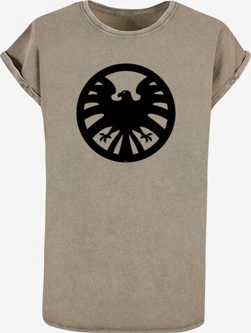 ABSOLUTE CULT Shirt 'Captain Marvel - Nick Fury' in Brown: front