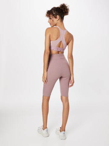 ADIDAS SPORTSWEAR Skinny Workout Pants 'Studio Lounge Ribbed' in Purple