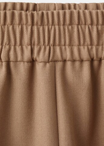 MANGO Loose fit Pleat-Front Pants 'Cristal' in Brown