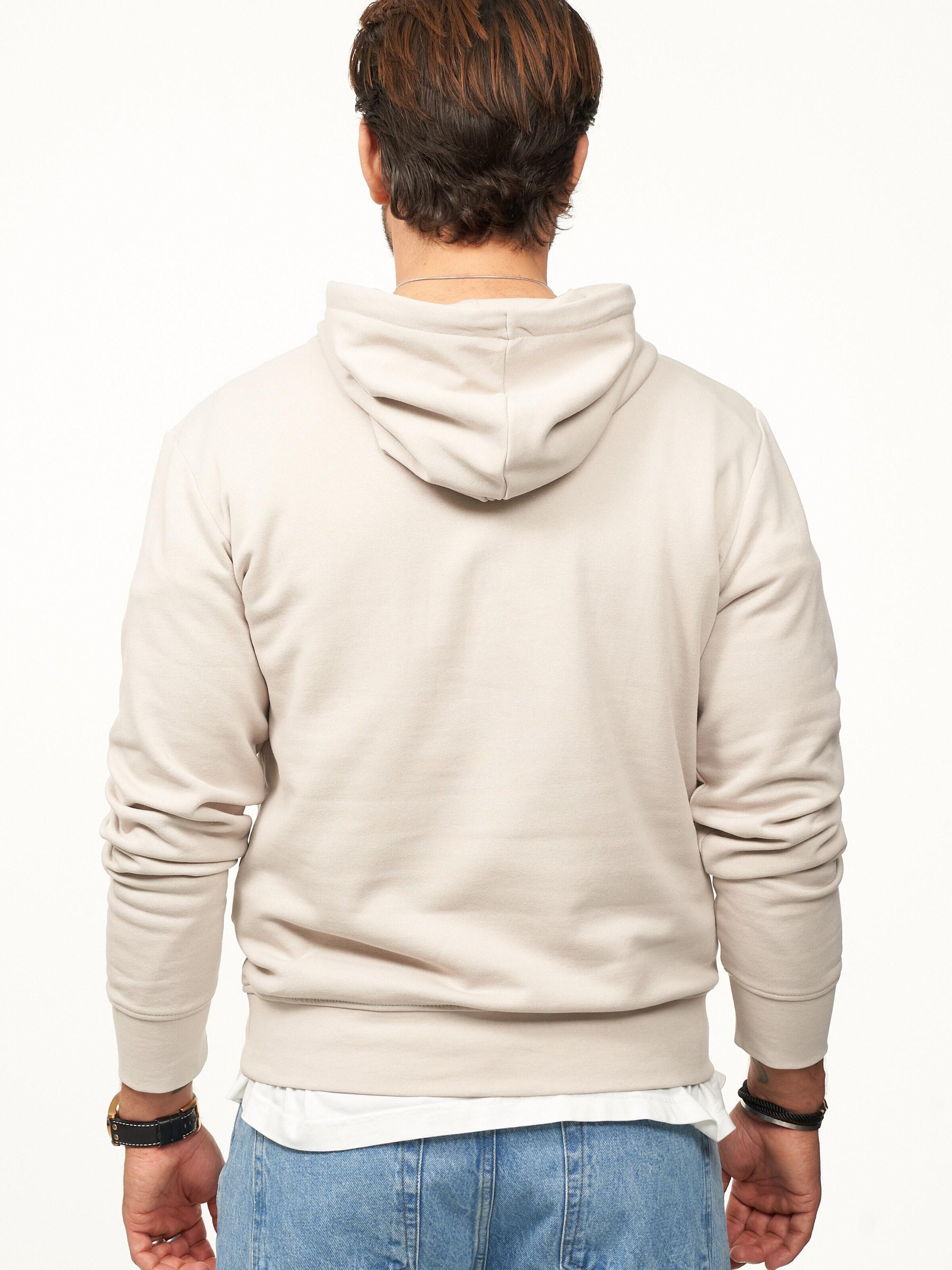 JACK & JONES Sweatshirt 'JJINFINITYHOOD' in Beige