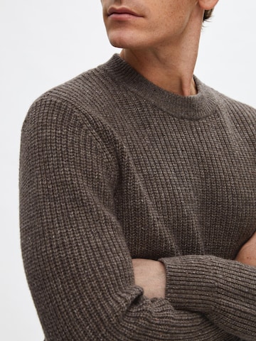 SELECTED HOMME Sweater 'LAND' in Brown
