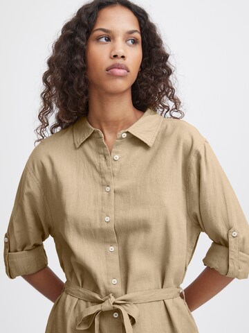 ICHI Shirt Dress in Beige