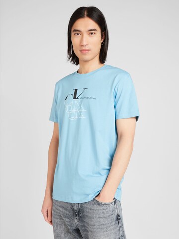 Regular T-Shirt Calvin Klein Jeans en bleu : devant