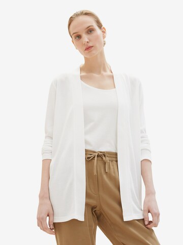 TOM TAILOR Knit Cardigan in White: front