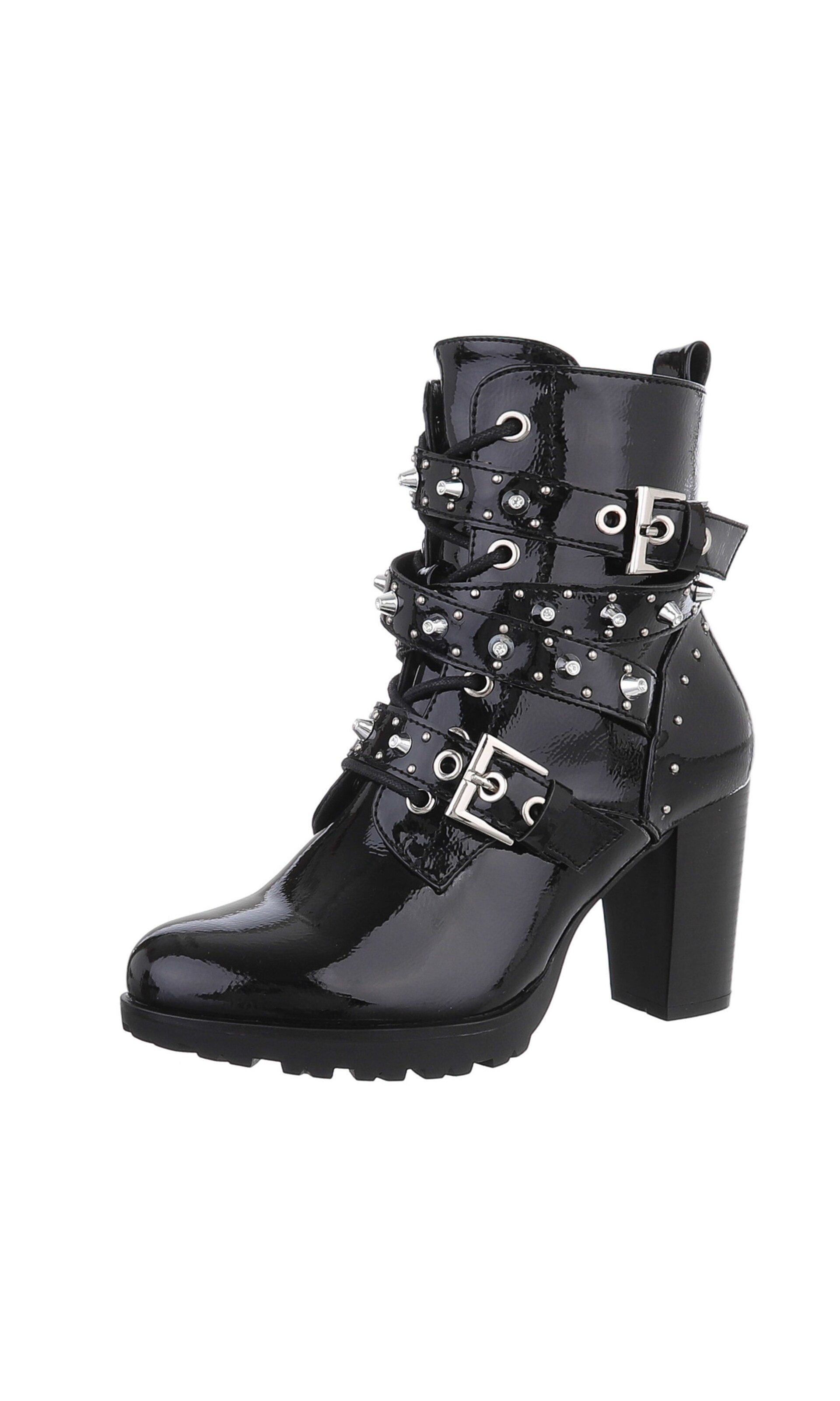 Ital-Design Stiefelette in Schwarz: Vorderseite