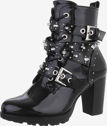 Ital-Design Stiefelette in Schwarz: Vorderseite