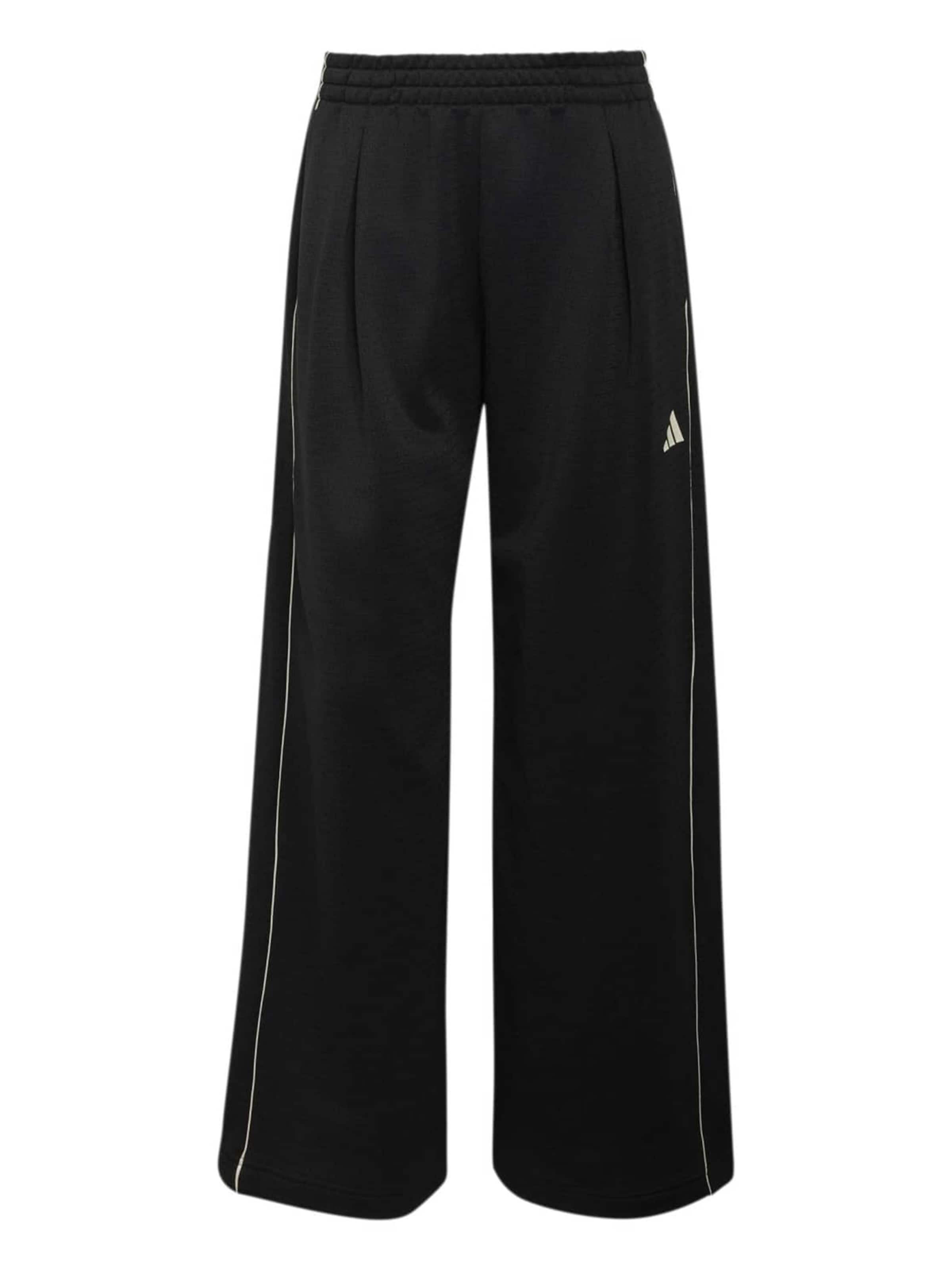 ADIDAS SPORTSWEAR Wide leg Παντελόνι φόρμας σε μαύρο: μπροστά