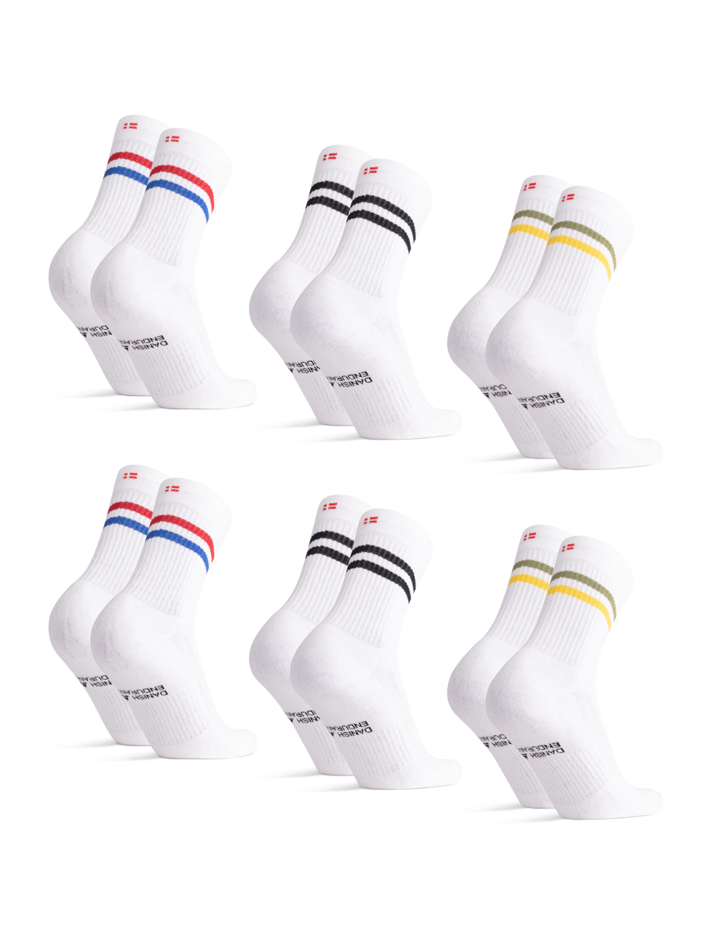 DANISH ENDURANCE Athletic Socks 'Tennis Crew' in White