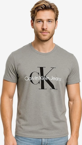 T-Shirt 'T-shirt Calvin Klein Jeans Homme Gris Monologo' Calvin Klein en gris : devant