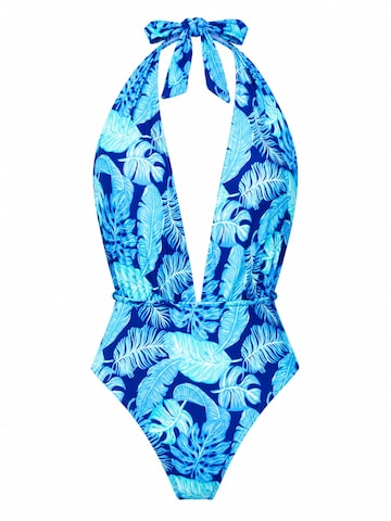 High neck Costume intero 'Malia one-piece swimsuit' di Hobo Sapiens in blu: frontale