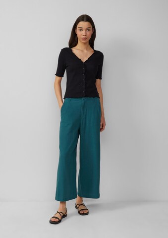 Wide Leg Pantalon QS en bleu : devant