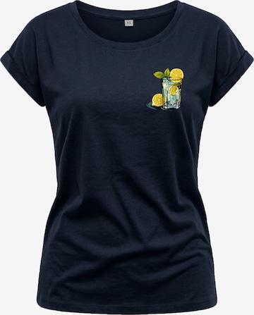 MAKAYA Shirt 'Gin Tonic' in Blue: front