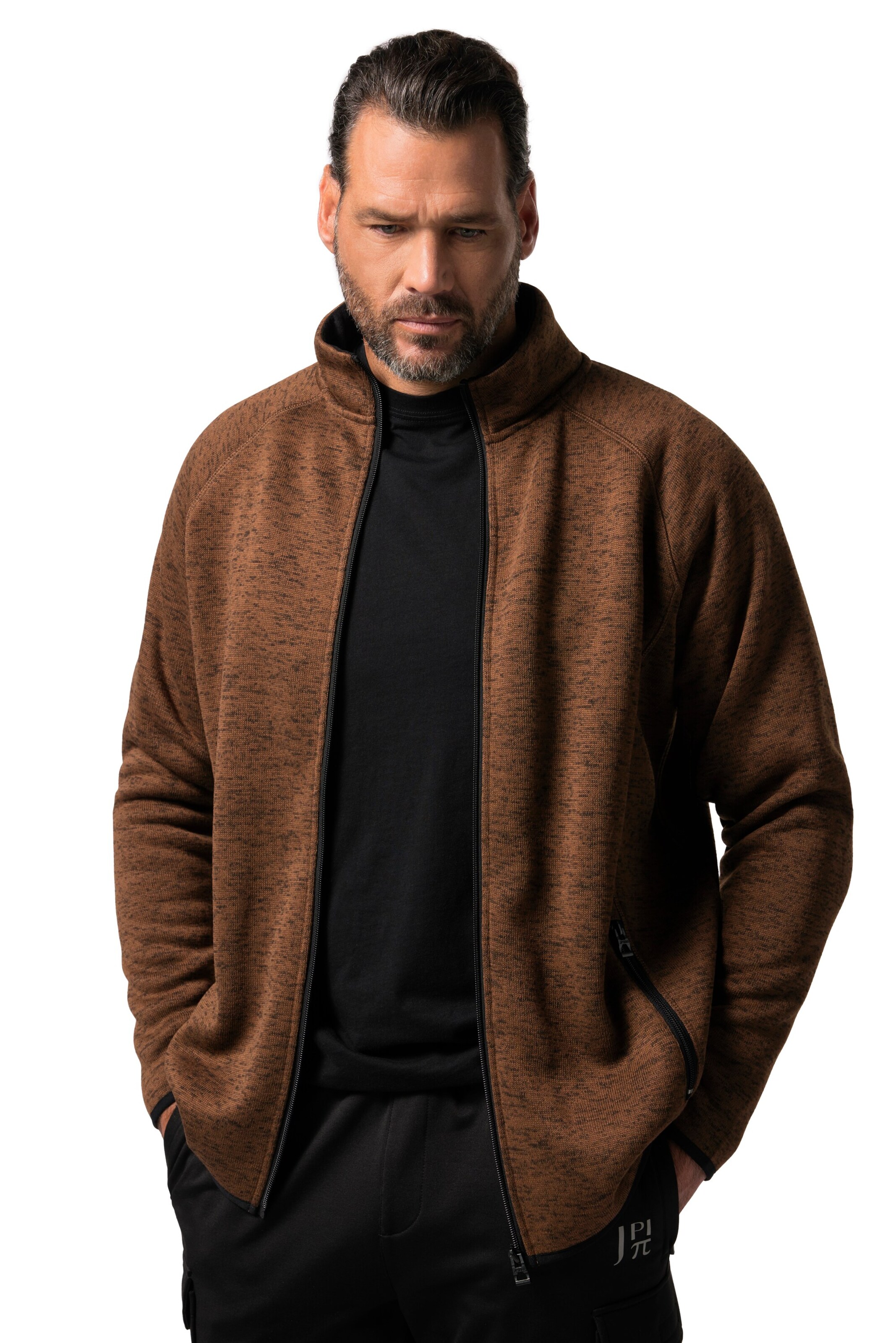 JAY-PI Fleece jacket in Brown: front