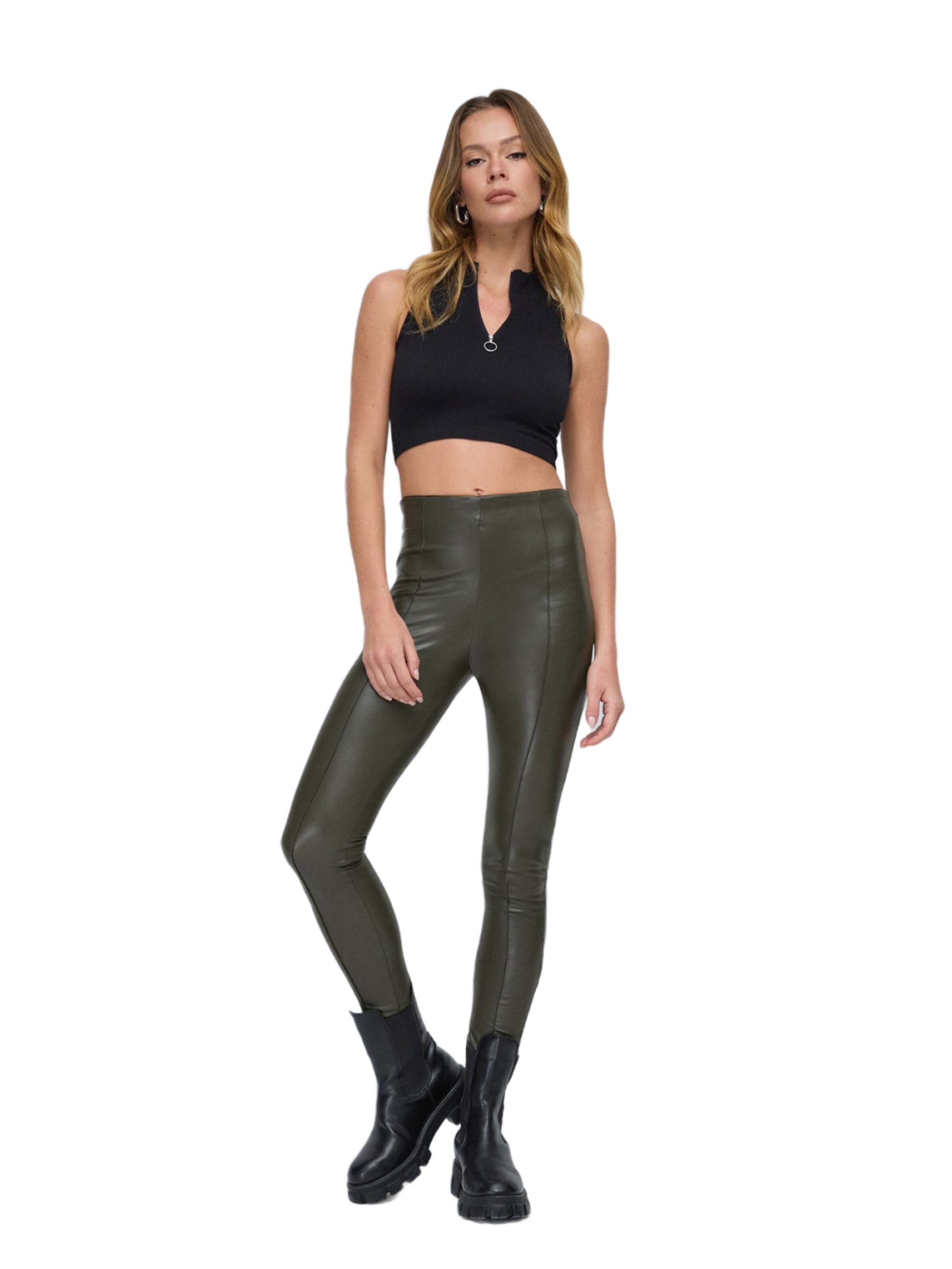 No Matter What Skinny Leggings in Groen: voorkant