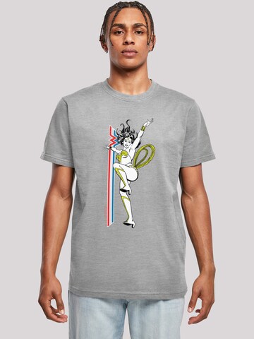 F4NT4STIC Shirt 'DC Comics Wonder Woman Retro Pose' in Grijs: voorkant