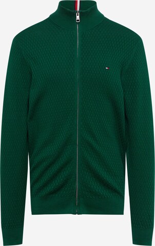 TOMMY HILFIGER Knit Cardigan in Green: front