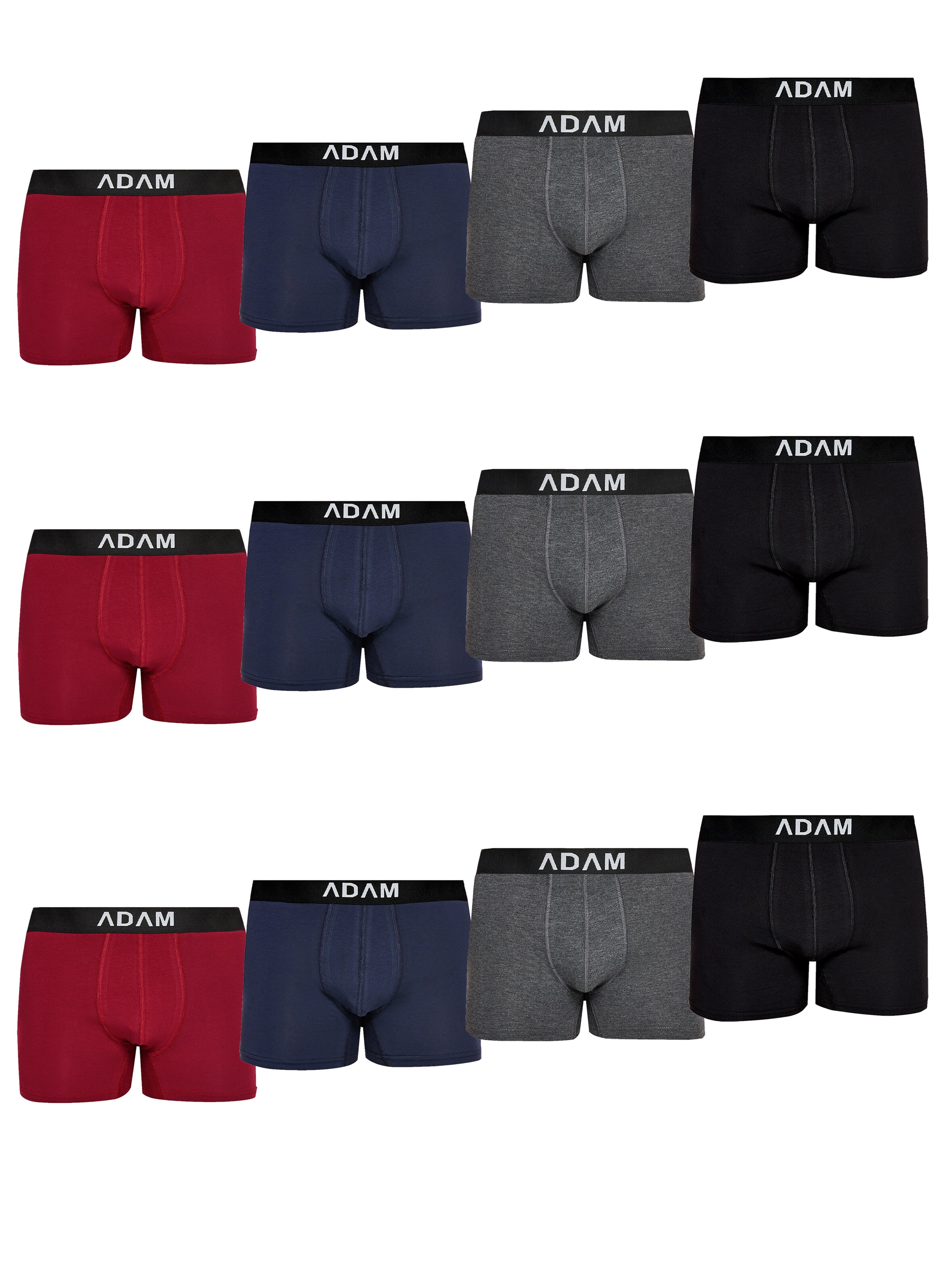 Adam Boxershorts '12er Pack'‌ in black denim, Produktansicht
