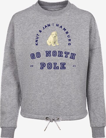 F4NT4STIC Sweatshirt 'Eisbär Knut & Jan Hamburg' in Grau: predná strana