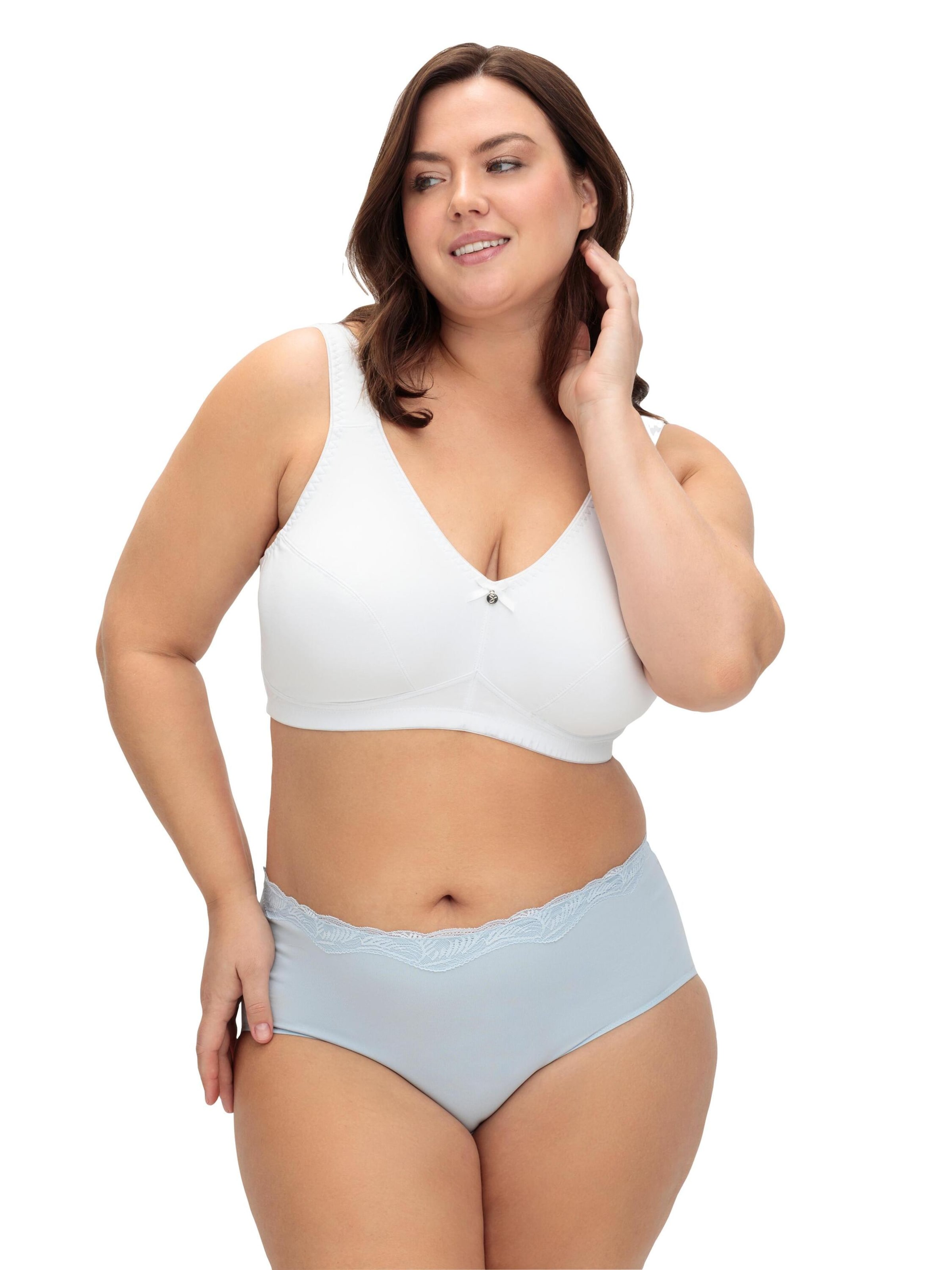 SHEEGO Zmenšujúca Zmenšujúca podprsenka - Modrá: predná strana