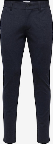 Coupe slim Pantalon chino 'Mark' Only & Sons en bleu : devant
